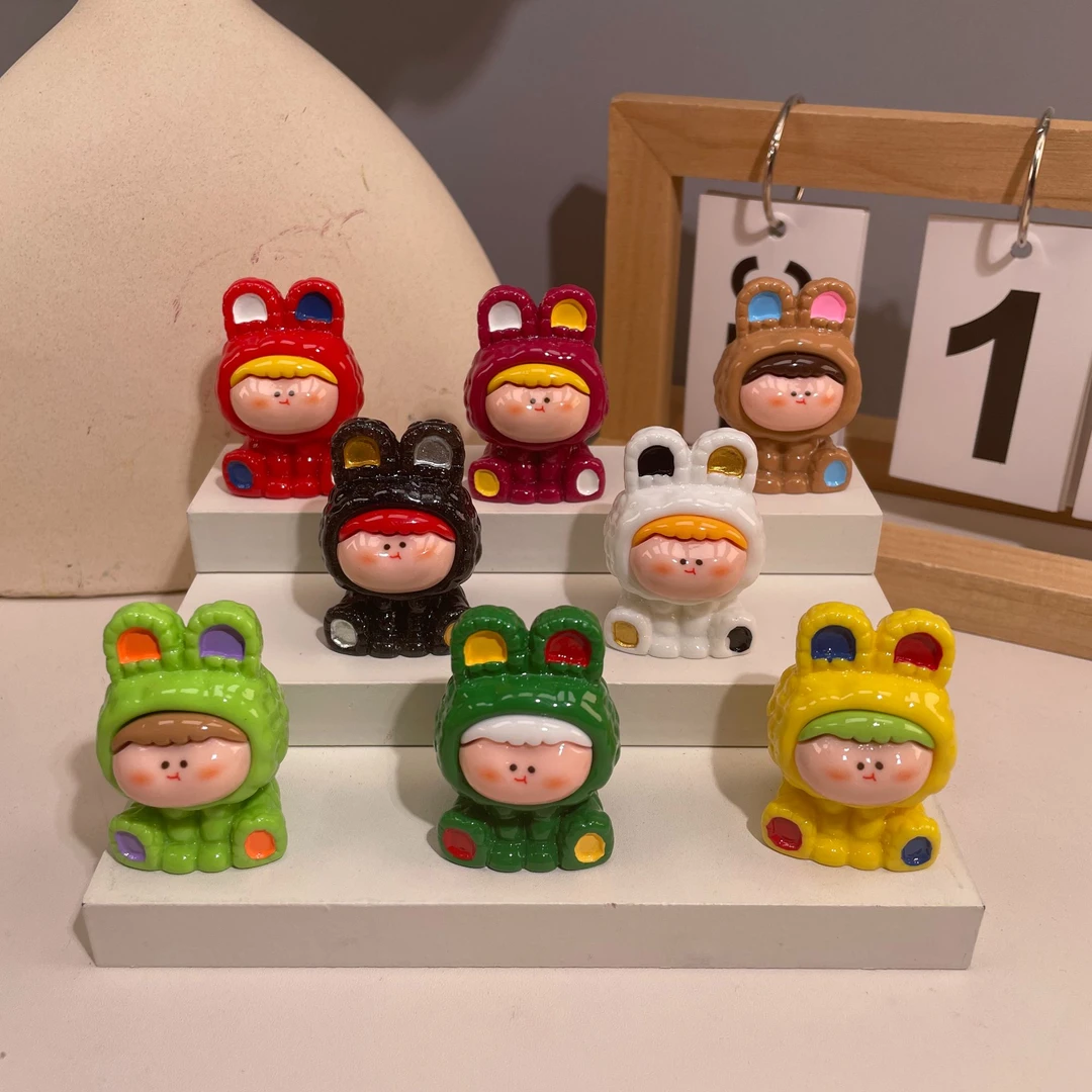 【直播拆】超好看实色手绘坐姿可爱李四摆件