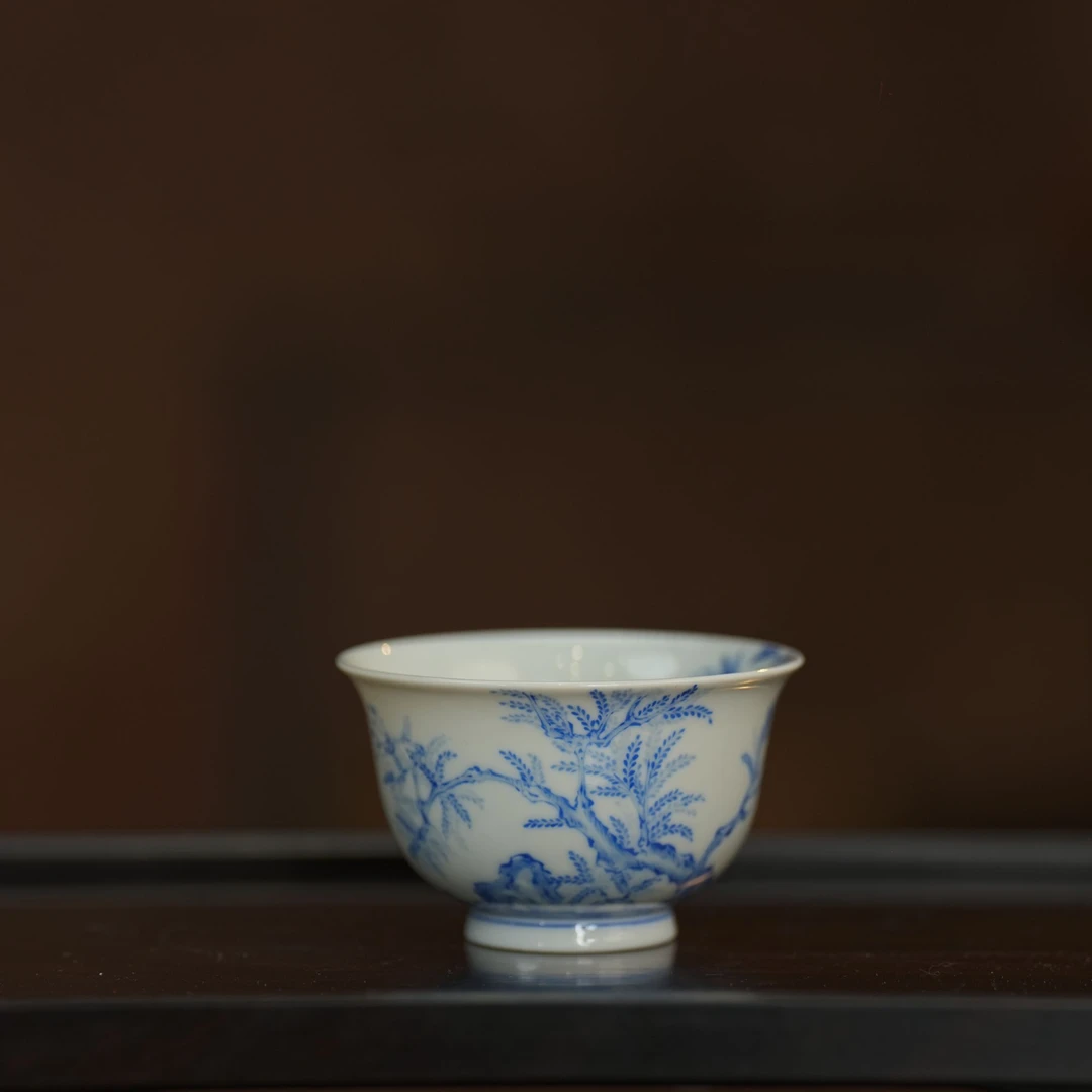 雨后丨观自在 杯 75ml 景德镇瓷器    纯手工手绘陶瓷茶杯茶具