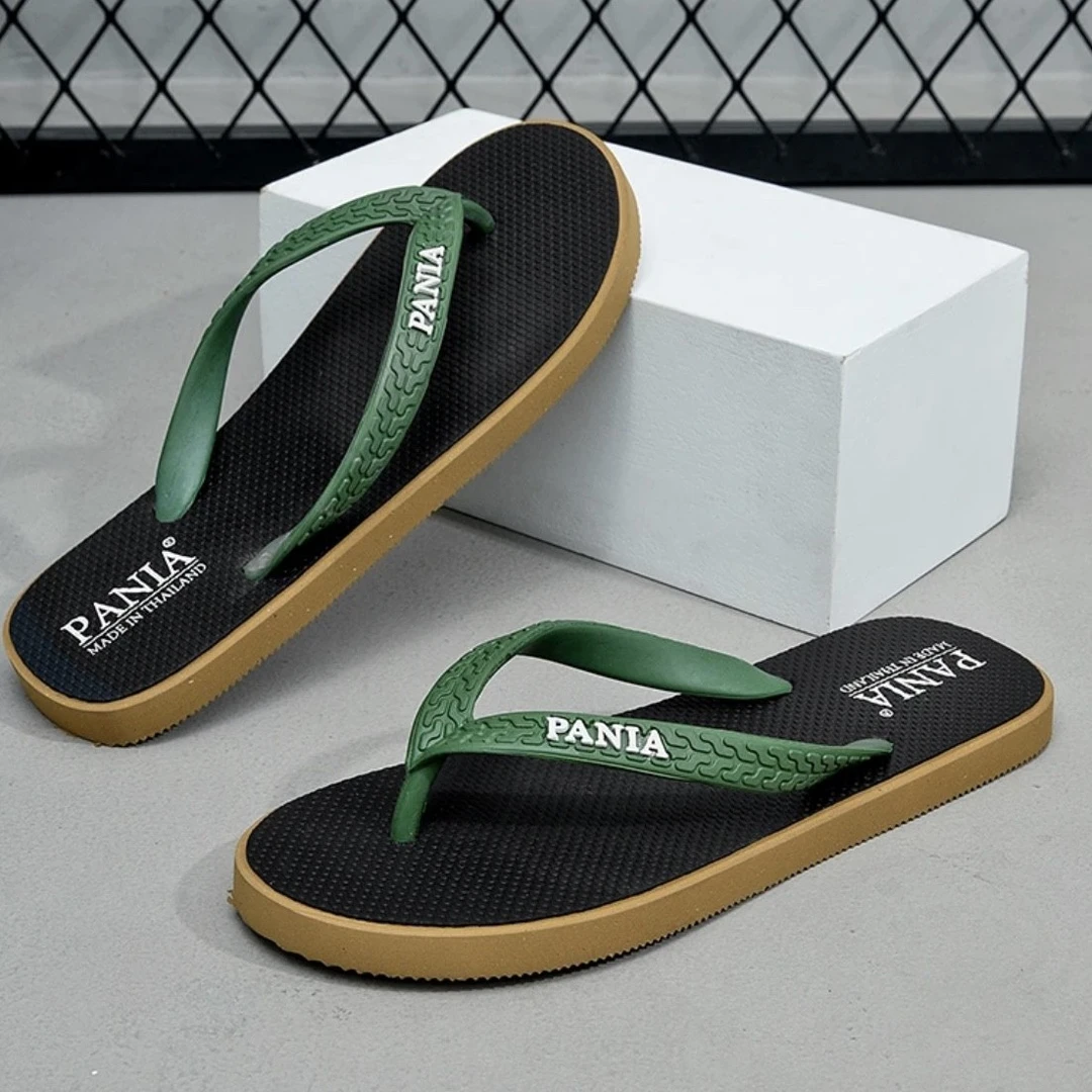 PANIA泰国进口橡胶人字拖简约休闲轻质素面平跟人字拖鞋凉拖男士