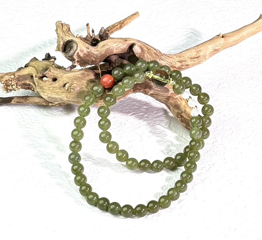 【小胖总珠宝】新疆和田玉双圈手链