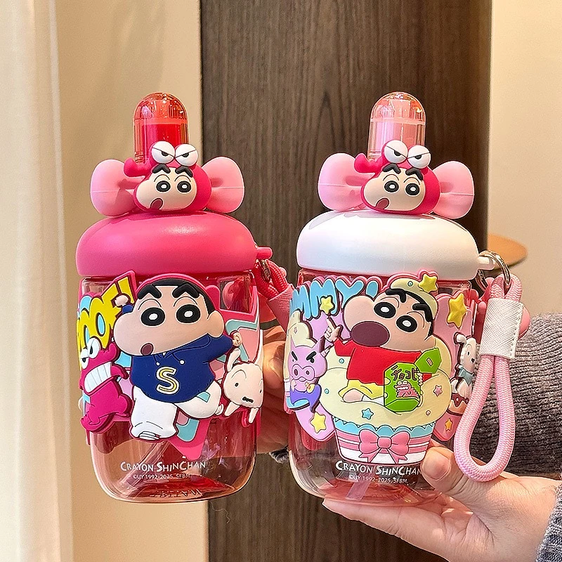 X&W/艾可思蜡笔小新可爱高颜值吸管杯2025年新款大容量便携水杯