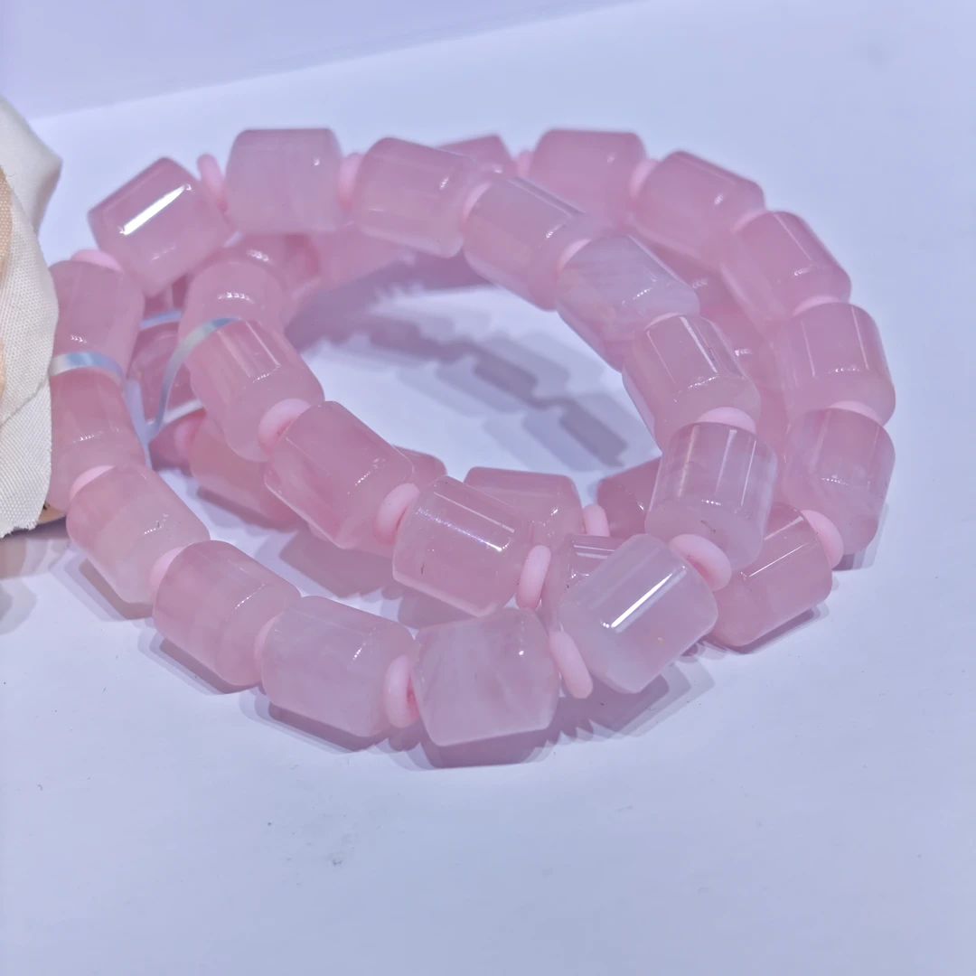 【书记甄选】天然粉水晶桶珠单圈手链 多样性发一件 约10mm XC2526