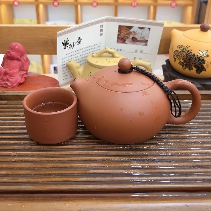茶壶紫砂宜兴紫砂壶250毫升朱泥