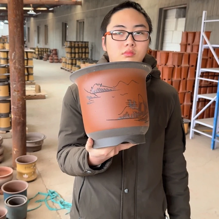 红陶紫砂花盆111