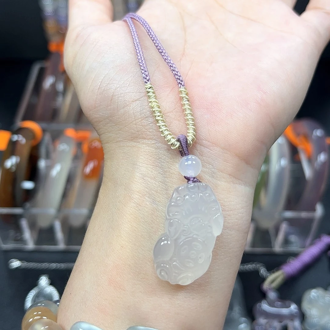 玛瑙/玉髓颈饰银S925镶嵌