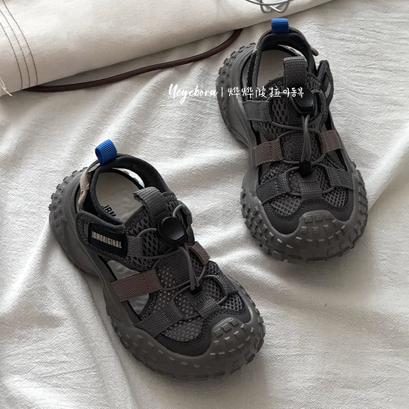 儿童凉鞋2025夏季新款男童鞋子包头网面透气运动鞋女童薄款休闲鞋