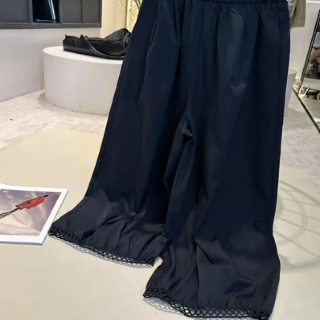 【八分裤】夏季薄款镂空宽松八分灯笼裤显瘦洋气休闲松紧高腰抽绳