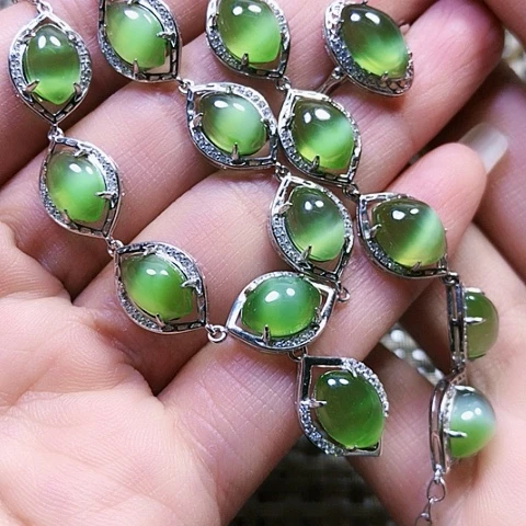 和田玉银S925镶嵌挂件