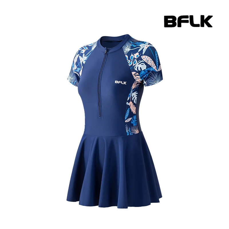BFLK2025新款女士泳装成女游泳裙子短袖连体泳衣女百搭显瘦加大码