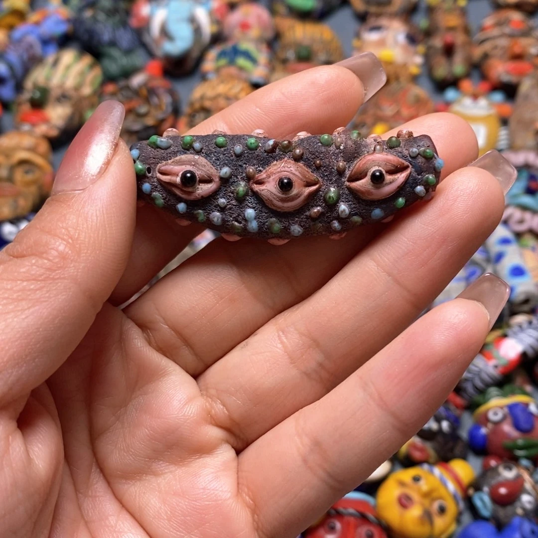 琉璃颈饰印度尼西亚三眼