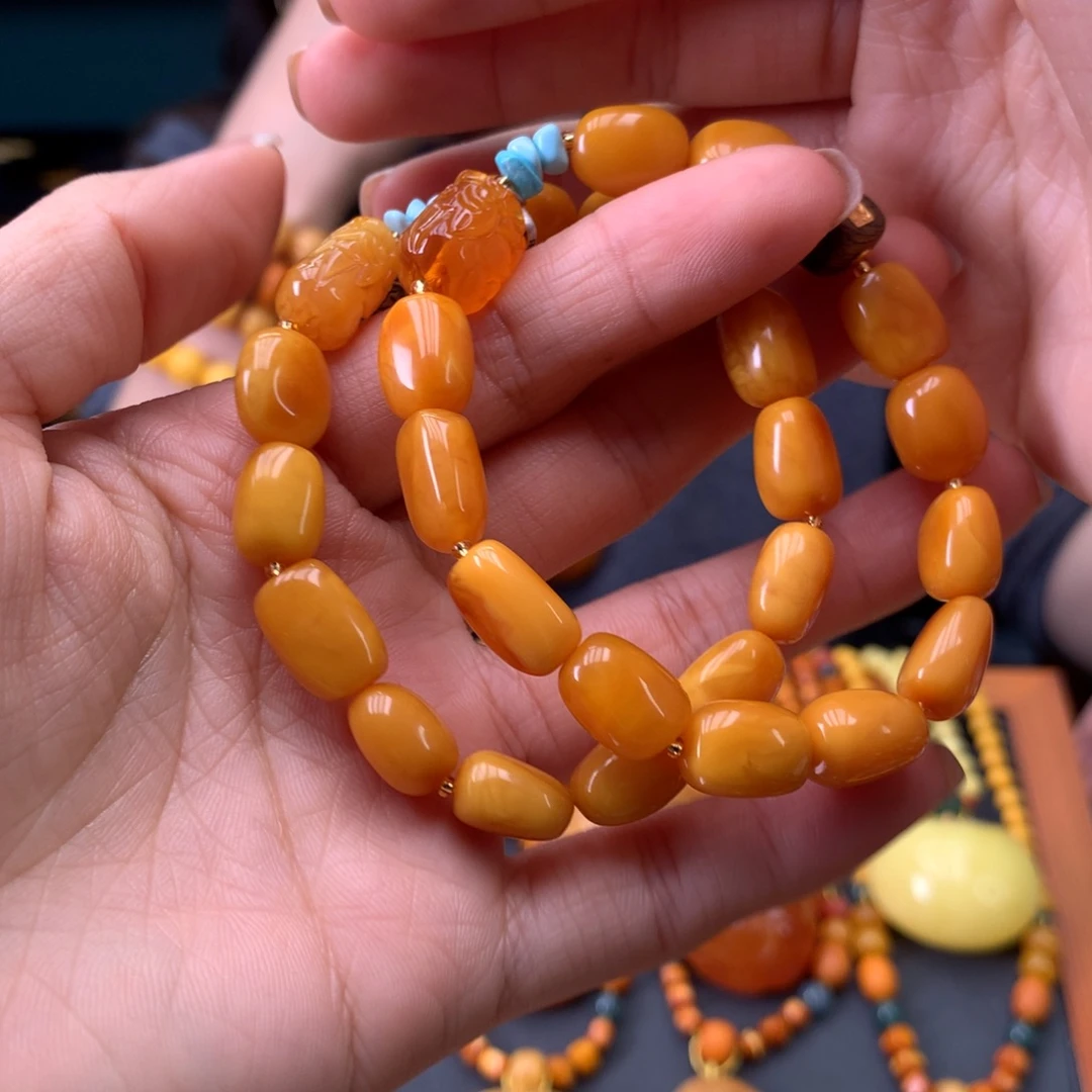 蜜蜡未镶嵌手串多样性发一