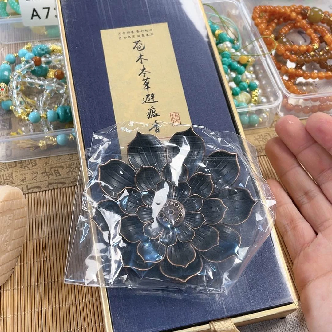 檀香木手串银S925镀金镶嵌