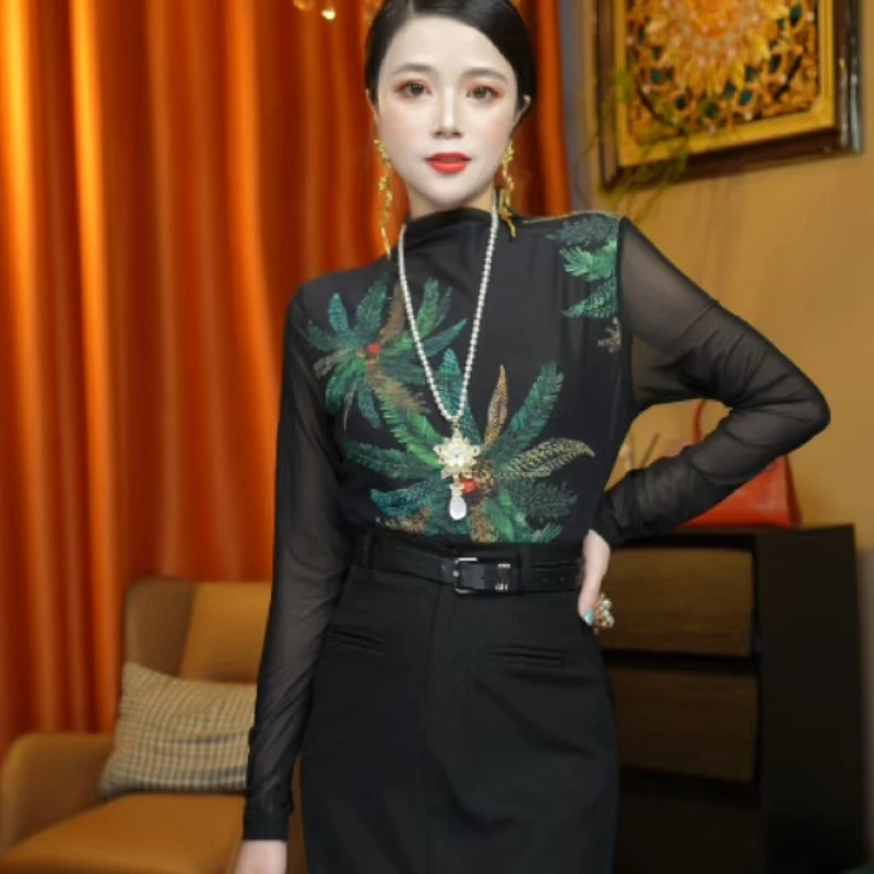 【不定位花】2025春夏新款T恤时尚复古印花小衫上衣519Y