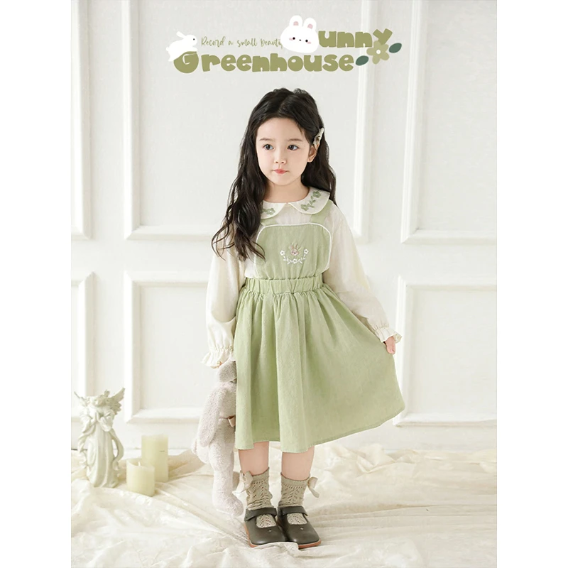 YOEHYAUL/幼悠幼悠【绿野森林】春叁波女童宝宝洋气背带裙  C3083