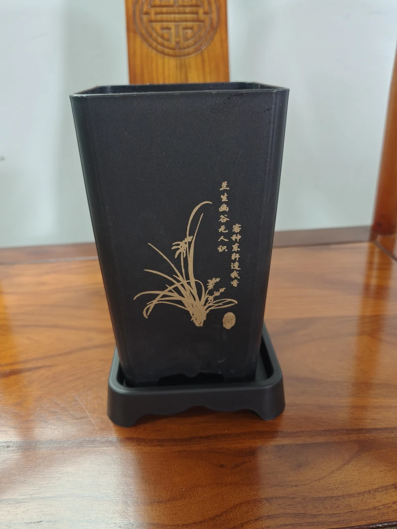 精美烫金工艺古风花盆树脂花盆