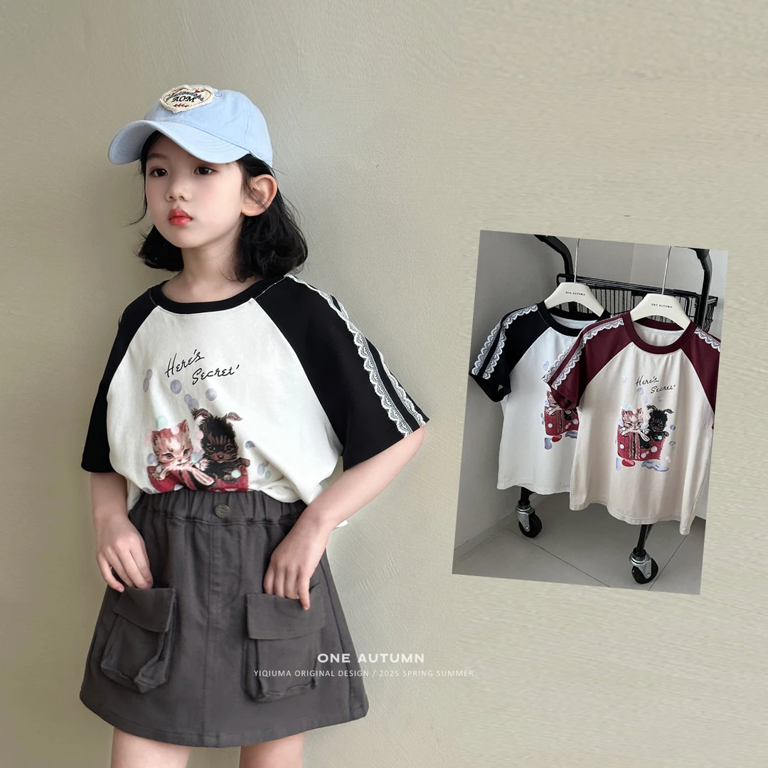现货「壹秋.ONE AUTUMN」【自由切换】蕾丝短袖T恤女夏上衣【GX1133】