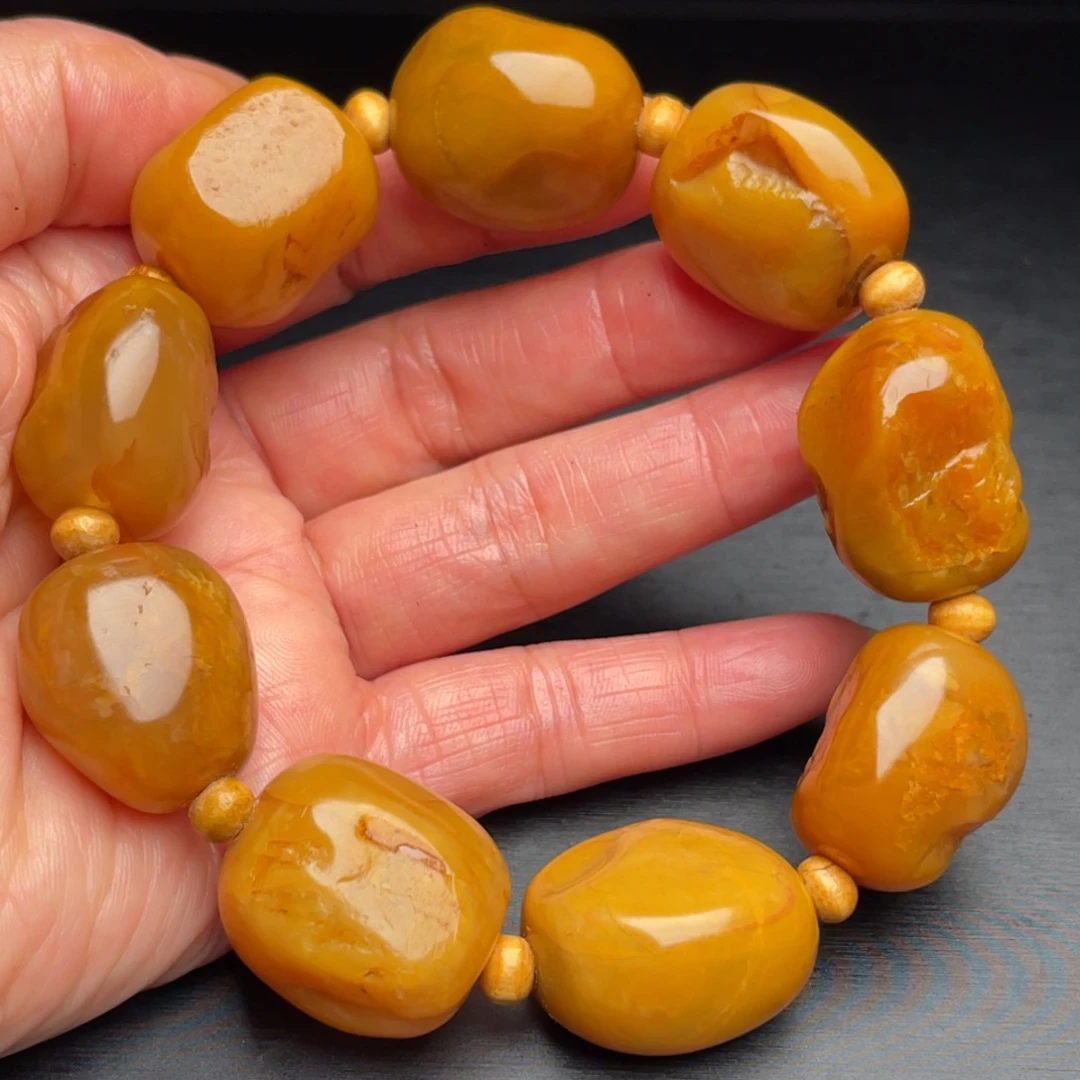 田黄石田黄石手把件手串