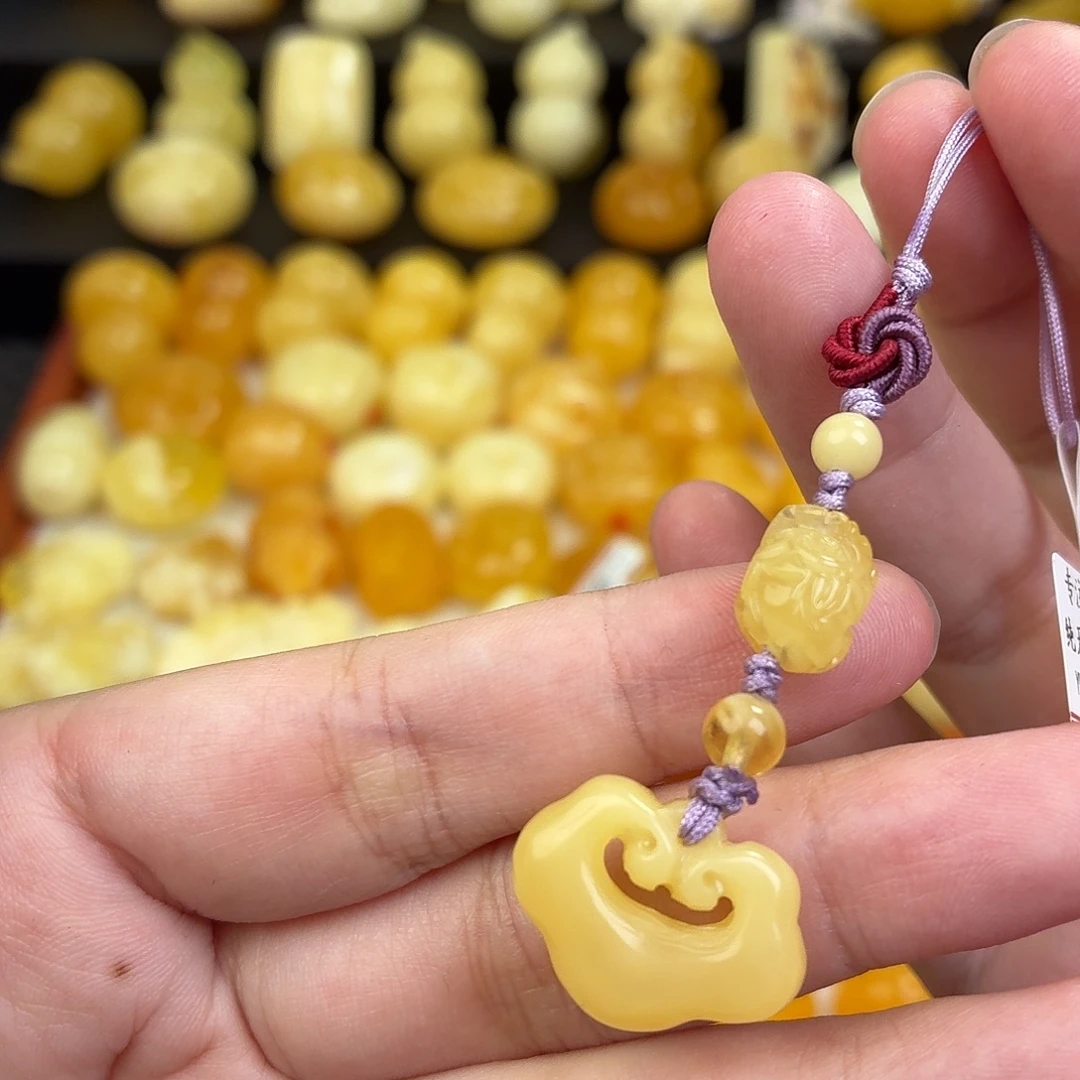 蜜蜡未镶嵌毛衣链蜜蜡