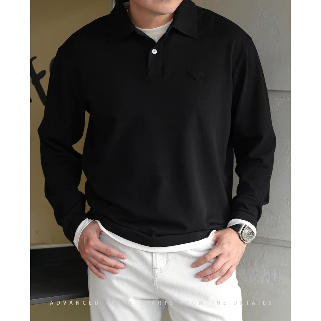 【大头叔叔】春夏高定纯棉假两件撞色拼接亲肤POLO衫T恤DDT7060