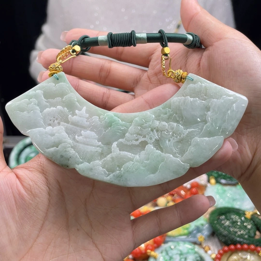 翡翠颈饰未镶嵌代编织