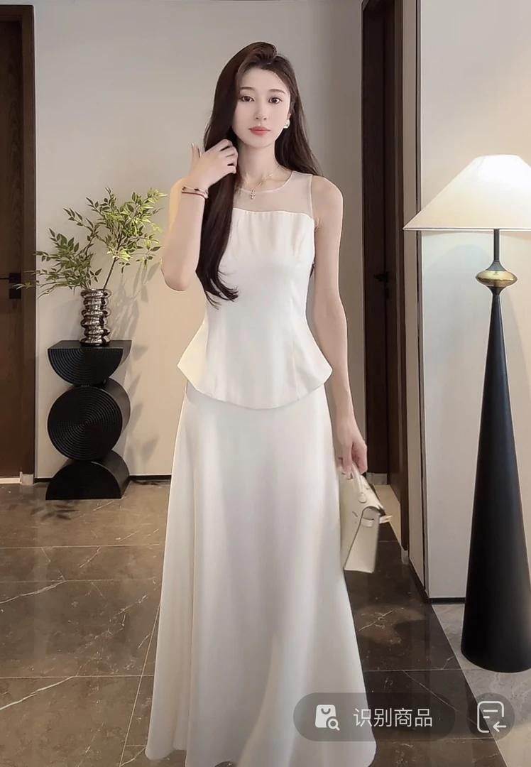 【十七专属】夏季气质名媛女神风高定设计师款缎面上衣女