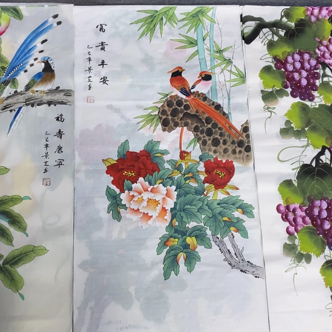 国画尺寸100✖️50三尺工笔手绘画