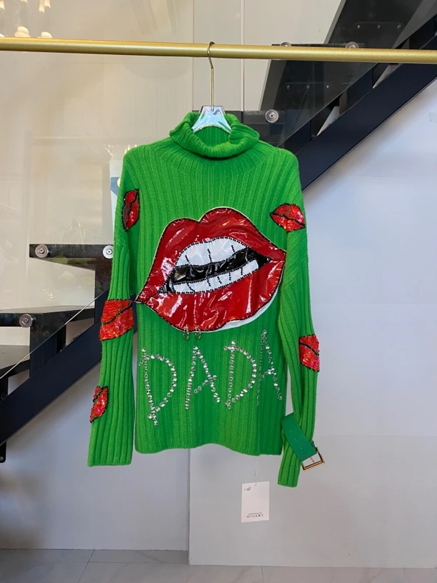 Dada设计款新款重工个性款休闲宽松大版百搭针织衫D83