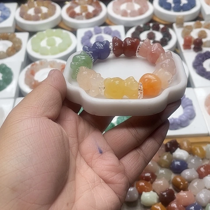 石英质玉（非洲翠）合金手串