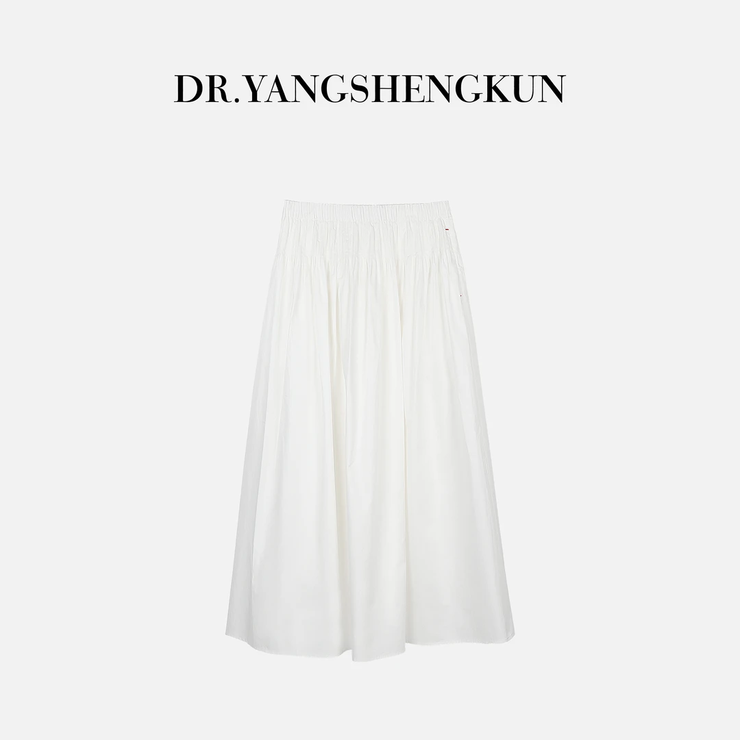 DR杨圣坤2025夏季新款重磅手工压褶垂感A字半身裙女DR2502-0905