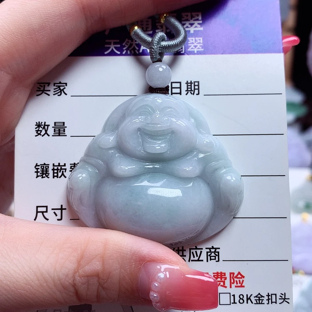 翡翠未镶嵌颈饰佛公
