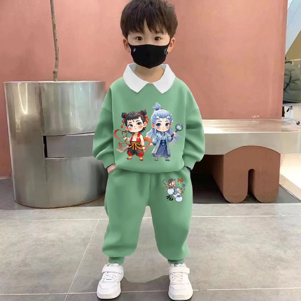 男女童新款秋装2025炸街潮服潮酷痞帅童装卫衣儿童春秋套装外出服