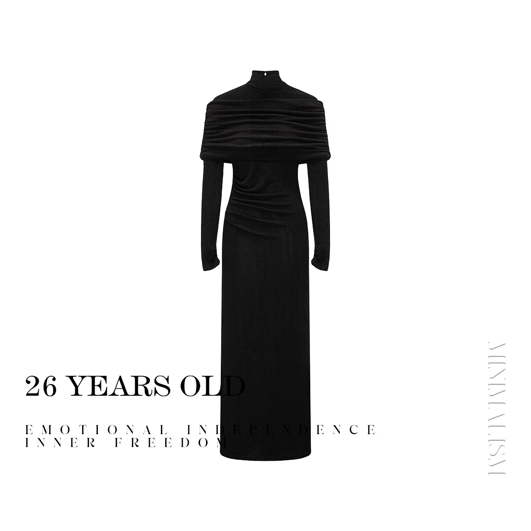 26YEARSOLD鎏金玫瑰圣诞新年宴会修身气质优雅礼服连衣裙24-7144