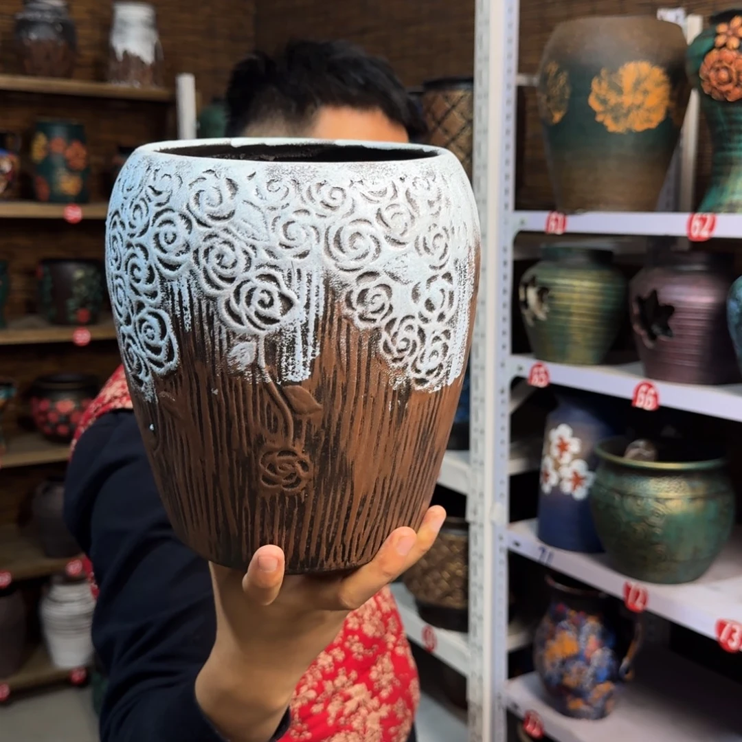 带孔高端浮雕花盆炸炸炸炸