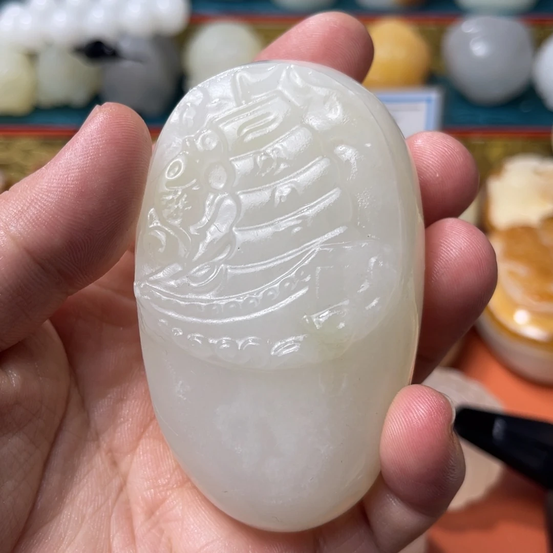 濮***总石材天然方解石手把件不退换