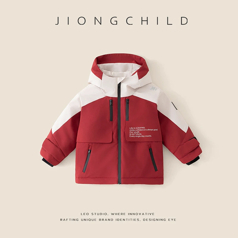 【专柜同款】新品男童工装户外防风加绒加厚保暖外套棉袄DBW57850