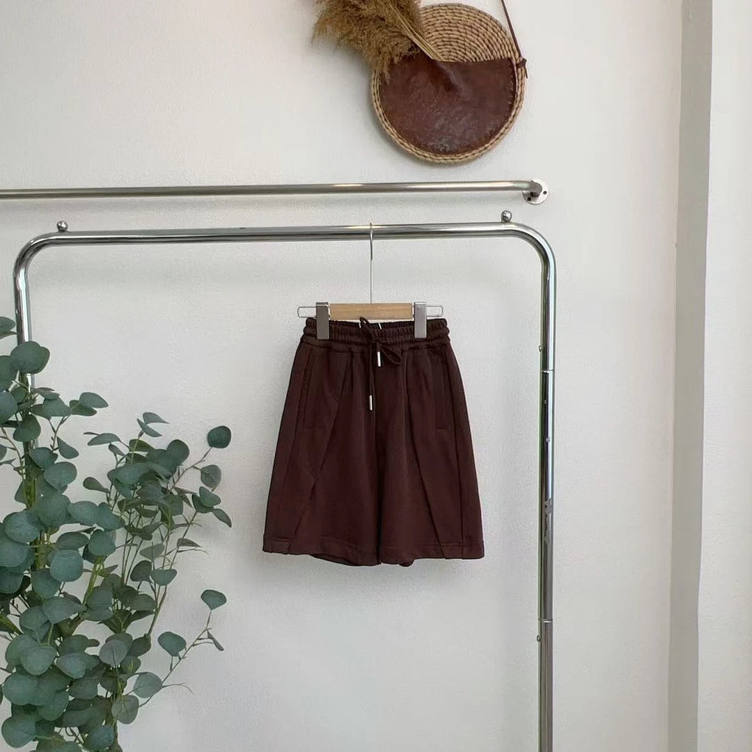 1094锁咖色休闲中裤