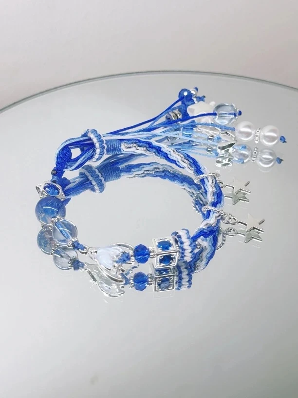 合金琉璃手链 合金琉璃手链 手工新中式编绳“轮回手链” 直播选款