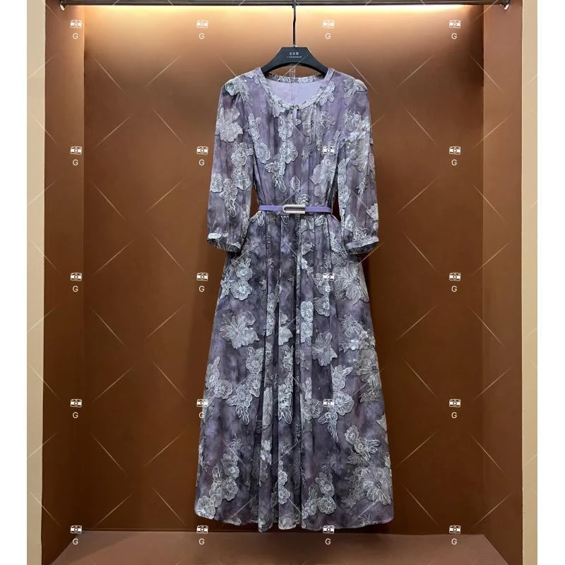 【露露】春夏丨设计师轻奢法式印花女士连衣裙 GS-56102