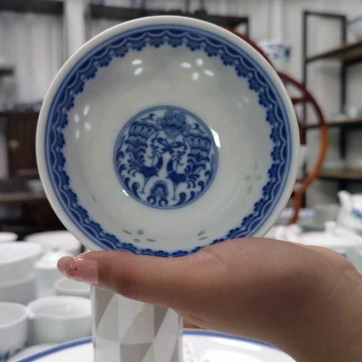 瓷孔雀4.5寸饭碗四只装