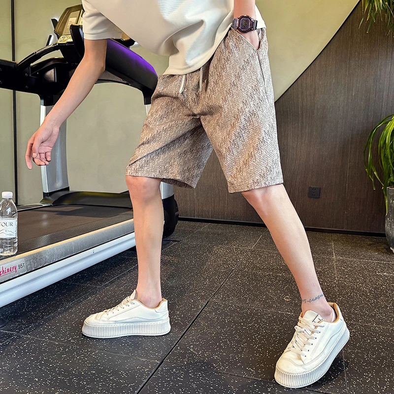 休闲宽松短裤男夏季潮牌五分裤运动中裤子2025新款男裤沙滩大裤衩