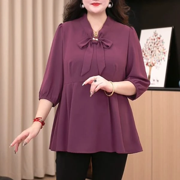 苏兰诺定制大码女装秋季新款百搭显瘦遮肉气质时尚高雅上衣ZB6670