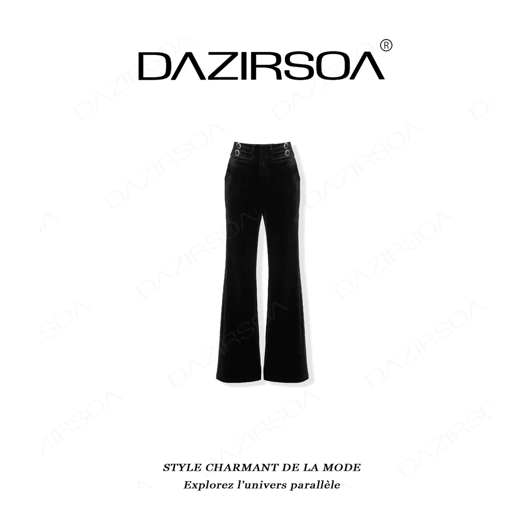 “柔韧张力”时尚百搭显瘦洋气丝绒喇叭裤 AC078