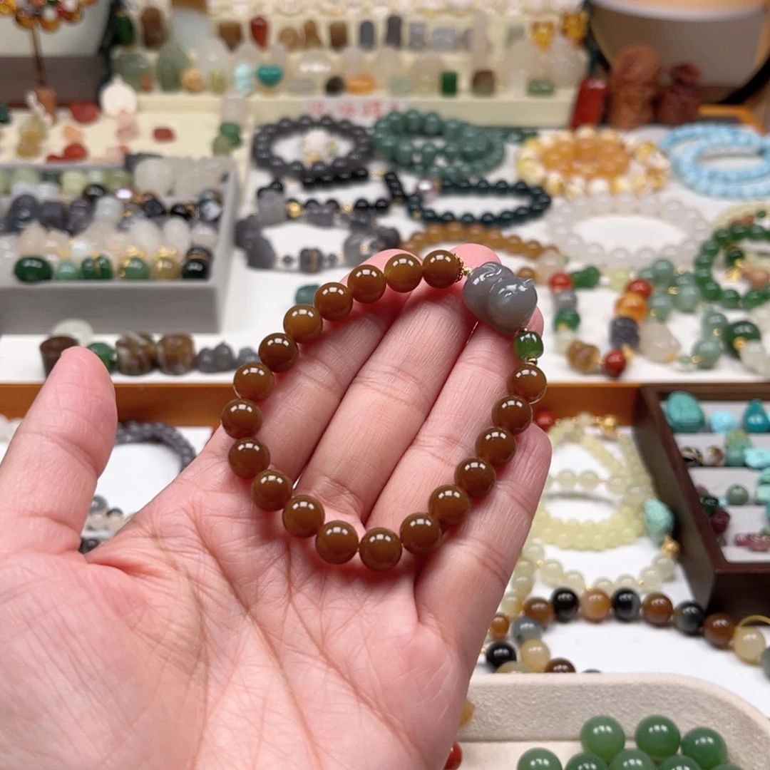 和田玉未镶嵌手链单圈手串