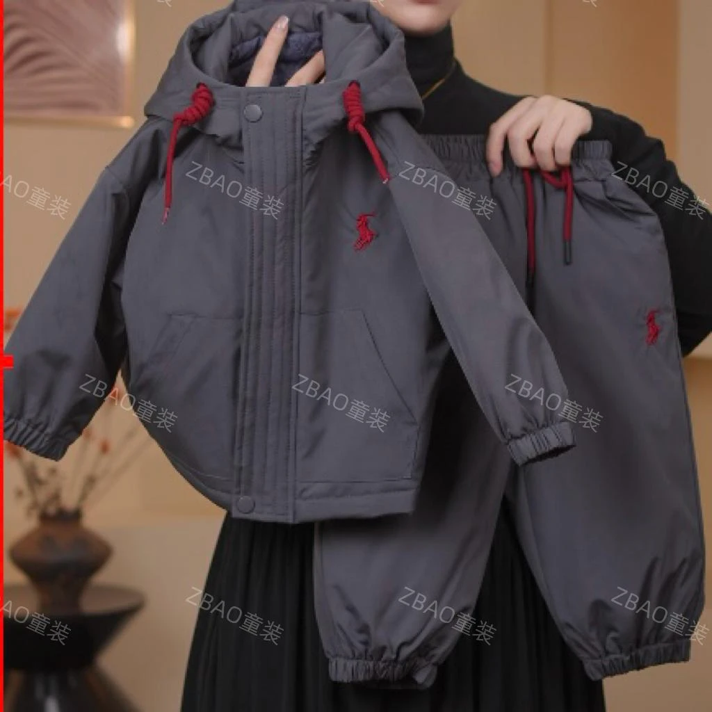 【MNC111现货48H】2025新款棉服休闲宽松儿童百搭连帽休闲两件套