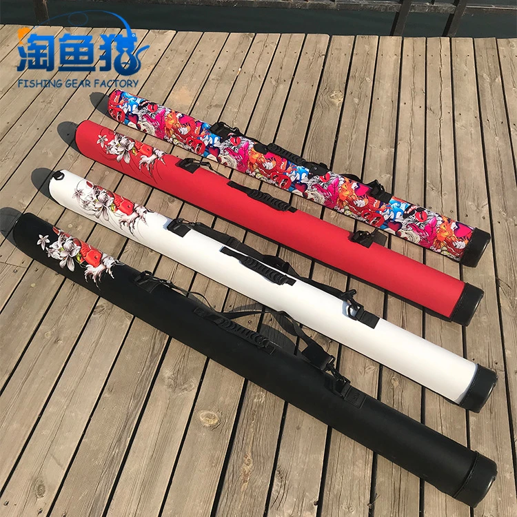 厂家批发 帆布钓鱼杆背包双层渔具伞包台 钓鱼图杆包一体