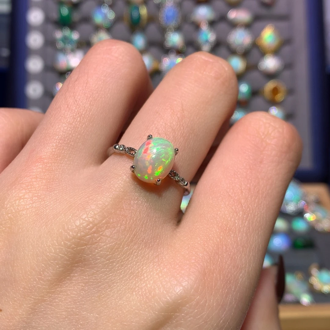 银S925镶嵌欧泊戒指款式