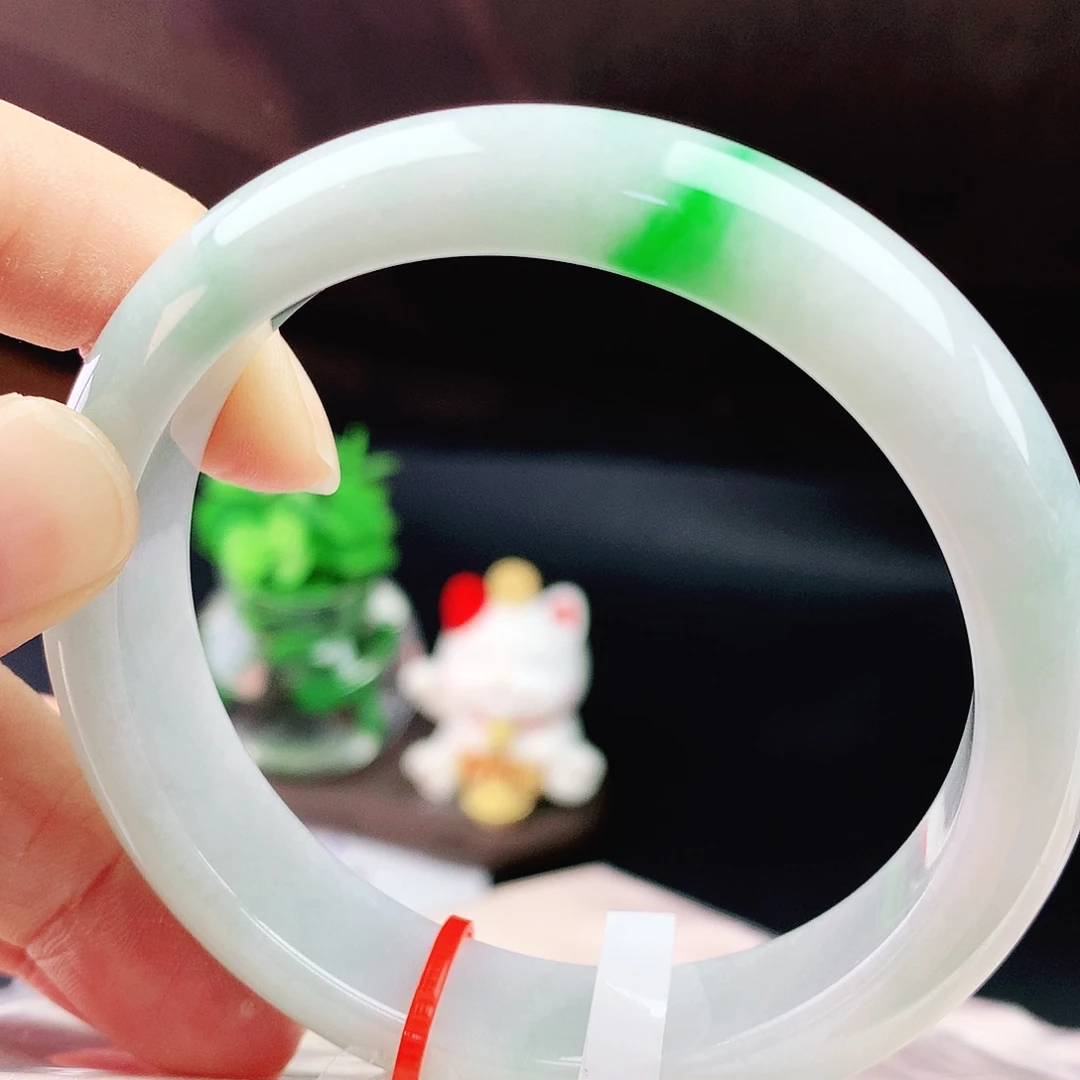未镶嵌手镯翡翠56白底青