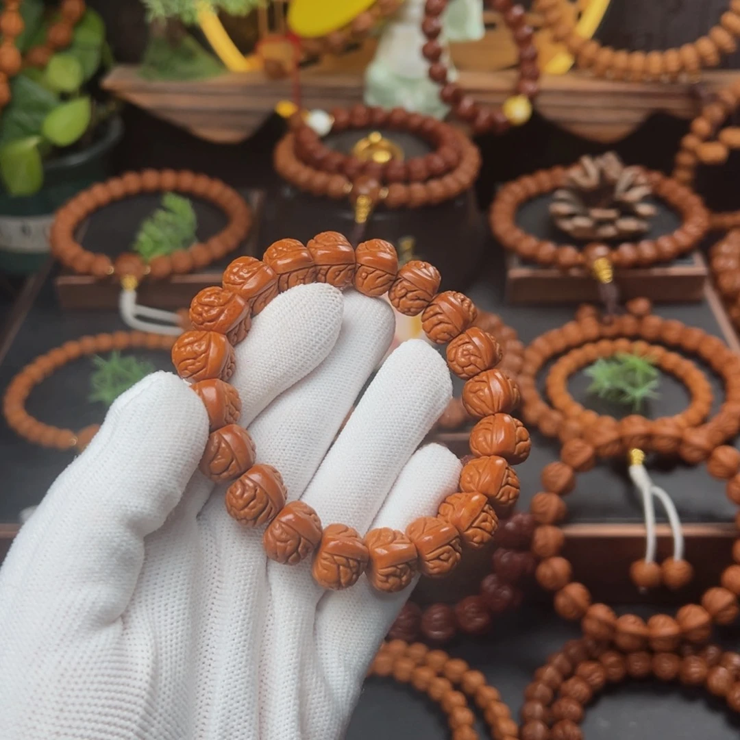 吊坠桃核1.4红皮荔枝手串