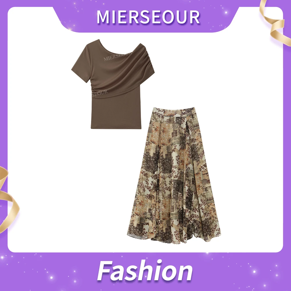 【坠入秘境】艺术印花裙+设计感短袖套装6018