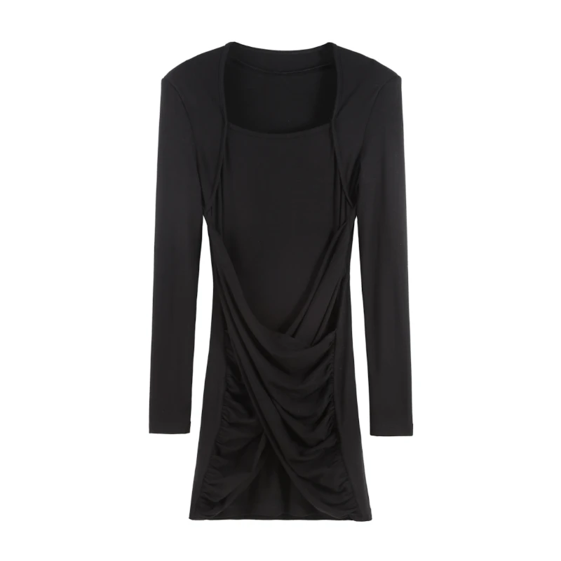 「撩动心弦」时尚辣妹包臀长袖修身显瘦连衣裙HBZC641268